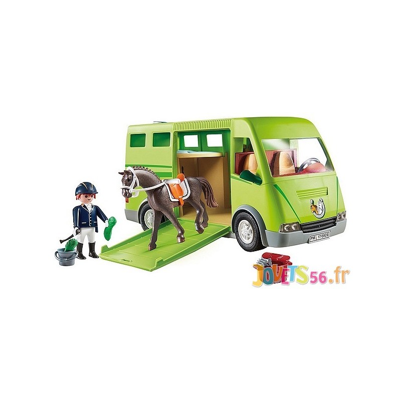 playmobil cavalier avec van et cheval 6928