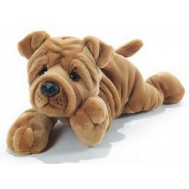 PELUCHE RUGA SHARPEI ALLONGE 40CM - Jouets56.fr - Magasin jeux et jouets dans Morbihan en Bretagne