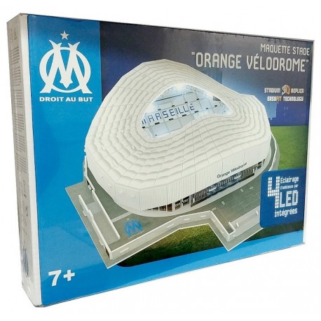 Puzzle Megableu Stade 3D Orange Vélodrome Olympique de Marseille Version  LED