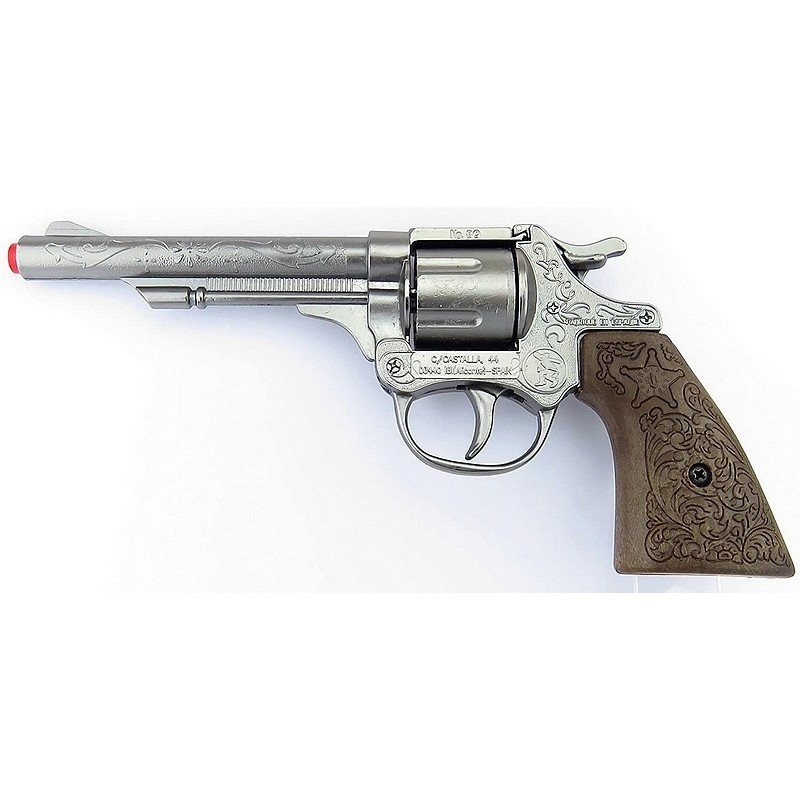 Pistolet métal 8 coups 19cm - Accessoire de cowboy