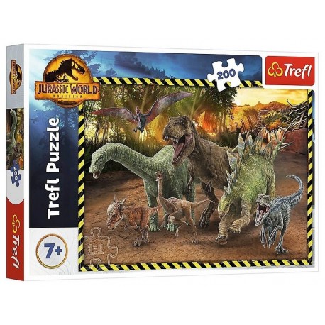 PUZZLE DINOSAURES JURASSIK WORLD 200 PIECES 48X34CM-LiloJouets-Morbihan-Bretagne