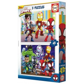 PUZZLES SPIDEY ET SES AMIS 2X48 PIECES 28X20CM SPIDERMAN