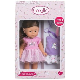 COFFRET POUPEE 20CM ROMY LICORNE AVEC 3 ACCESSOIRES COROLLE GIRLS