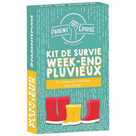 JEU KIT DE SURVIE WEEK-END PLUVIEUX - PARENT EPUISE - 54 CARTES POUR S'EVADER-LiloJouets-Morbihan-Bretagne