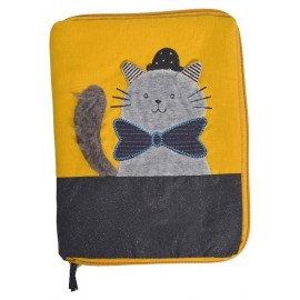 PROTEGE CARNET SANTE CHAT GRIS - LES MOUSTACHES MOULIN ROTY