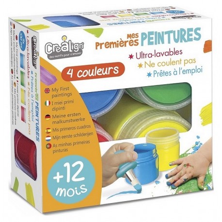 PACK 4 POTS PEINTURE 80ML - MES PREMIERES PEINTURES ULTRA-LAVABLES-LiloJouets-Morbihan-Bretagne