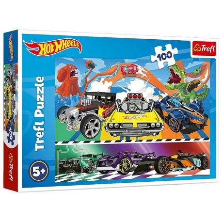 PUZZLE VOITURES HOT WHEELS 100 PIECES 41X28CM-LiloJouets-Morbihan-Bretagne