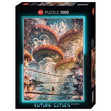 PUZZLE FUTURE CITIES SHROOMLAND 1000 PIECES 50X70CM - GAL BARKAN-LiloJouets-Morbihan-Bretagne