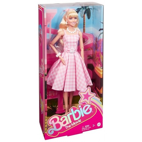 BARBIE LE FILM POUPEE 30CM AVEC ROBE VICHY ROSE-LiloJouets-Morbihan-Bretagne