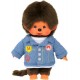 Peluche monchhichi garcon 20cm veste en jean-lilojouets-morbihan-bretagne