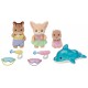 Le trio des bebes a la piscine et accessoires sylvanian families-lilojouets-morbihan-bretagne