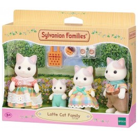 FAMILLE CHAT LATTE 4 FIGURINES ET ACCESSOIRES SYLVANIAN FAMILIES-LiloJouets-Morbihan-Bretagne