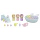 Les triples lapin creme et accessoires de bain sylvanian families-lilojouets-morbihan-bretagne