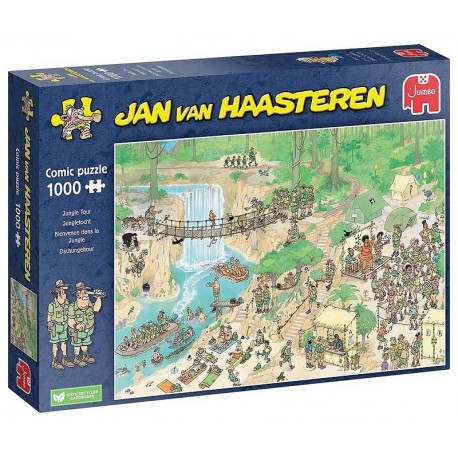 PUZZLE COMIC JUNGLE TOUR 1000 PIECES 68X49CM - JAN VAN HAASTEREN-LiloJouets-Morbihan-Bretagne