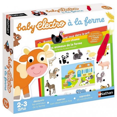 COFFRET BABY ELECTRO ANIMAUX DE LA FERME AVEC STYLO SONORE ET LUMINEUX-LiloJouets-Morbihan-Bretagne