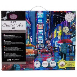 KIT TABLEAU NEW YORK TIMES SQUARE 40X50CM BRODERIE DIAMANT SUR CHASSIS BOIS-LiloJouets-Morbihan-Bretagne