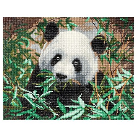 KIT TABLEAU PANDA 40X50CM BRODERIE DIAMANT SUR CHASSIS BOIS-LiloJouets-Morbihan-Bretagne