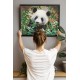 Kit tableau panda 40x50cm broderie diamant sur chassis bois-lilojouets-morbihan-bretagne