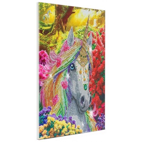 KIT TABLEAU LICORNE 40X50CM BRODERIE DIAMANT SUR CHASSIS BOIS-LiloJouets-Morbihan-Bretagne