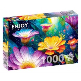 PUZZLE FLOWERS IN THE RAIN 1000 PIECES 68X48CM - ENJOY PUZZLE-LiloJouets-Morbihan-Bretagne