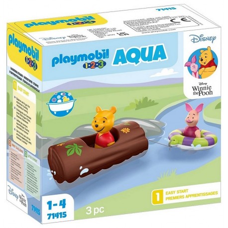 71415 WINNIE ET PORCINET AVEC RADEAU WINNIE L'OURSON PLAYMOBIL 1.2.3 AQUA DISNEY-LiloJouets-Morbihan-Bretagne