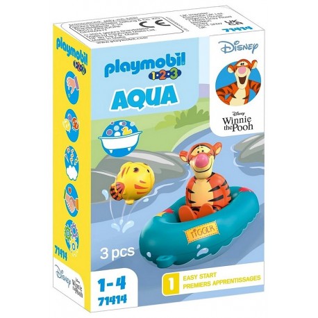 71414 TIGROU AVEC CANOT WINNIE L'OURSON PLAYMOBIL 1.2.3 AQUA DISNEY-LiloJouets-Morbihan-Bretagne