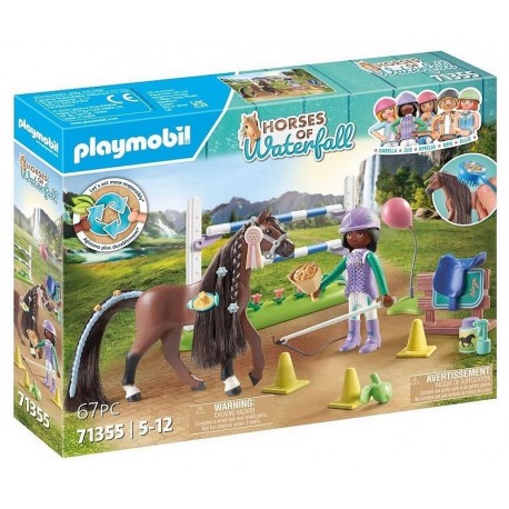 71355 ZOE ET CHEVAL BLAZE AVEC PARCOURS D'OBSTACLES PLAYMOBIL HORSES OF WATERFAL-LiloJouets-Morbihan-Bretagne