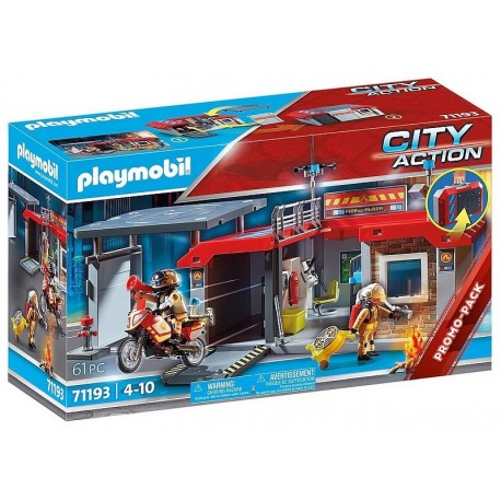 71193 CASERNE POMPIERS TRANSPORTABLE PLAYMOBIL CITY ACTION-LiloJouets-Morbihan-Bretagne