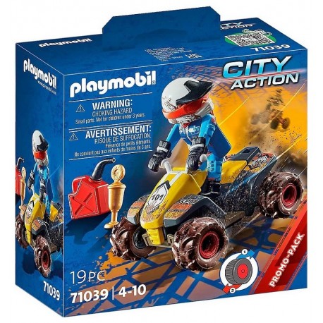 71039 PILOTE ET QUAD PLAYMOBIL CITY ACTION-LiloJouets-Morbihan-Bretagne