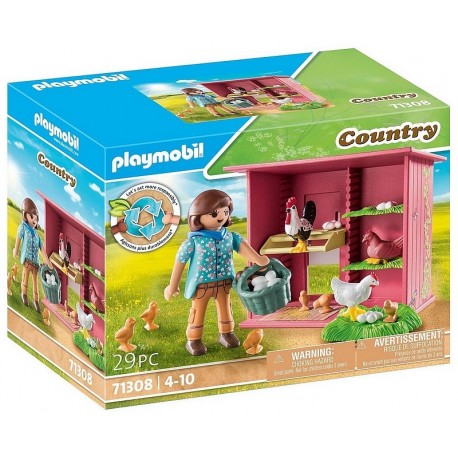 71308 AGRICULTRICE ET POULAILLER PLAYMOBIL COUNTRY 29 PIECES-LiloJouets-Morbihan-Bretagne