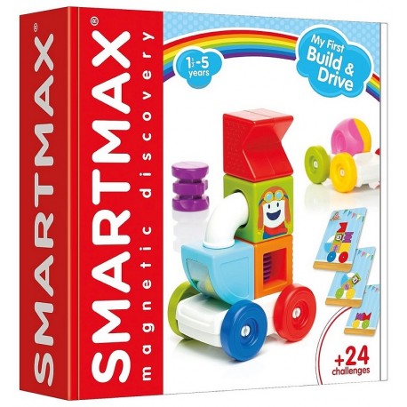 SMARTMAX MY FIRST BUILD&DRIVE PIECES MAGNETIQUES 24 CHALLENGES-LiloJouets-Morbihan-Bretagne