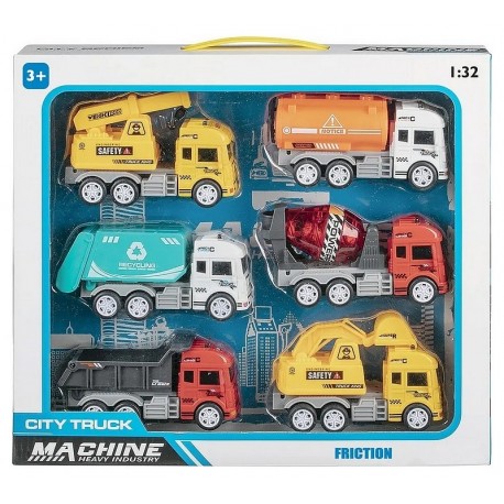 PACK 6 VEHICULES DE SERVICE 1.32E 12CM A FRICTION-LiloJouets-Questembert-Muzillac-Morbihan