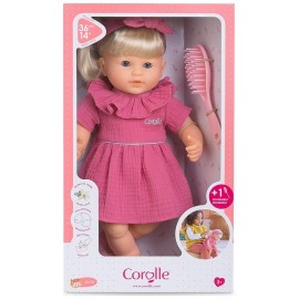 POUPEE JADE 36CM AVEC ROBE ET BROSSE A CHEVEUX-LiloJouets-Questembert-Muzillac-Morbihan