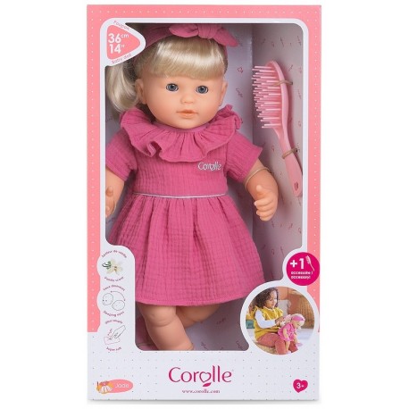 POUPEE JADE 36CM AVEC ROBE ET BROSSE A CHEVEUX-LiloJouets-Questembert-Muzillac-Morbihan