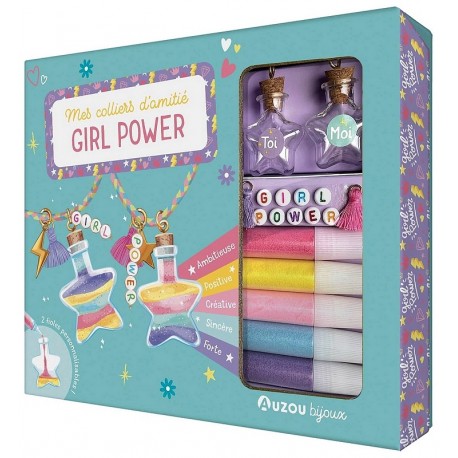 GRAND COFFRET COLLIERS D'AMITIE GIRL POWER - 2 COLLIERS - AUZOU BIJOUX-LiloJouets-Questembert-Muzillac-Morbihan