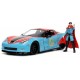 Voiture chevrolet corvette bleue 1.24e metal avec figurine doc strange-lilojouets-questembert-muzillac-morbihan