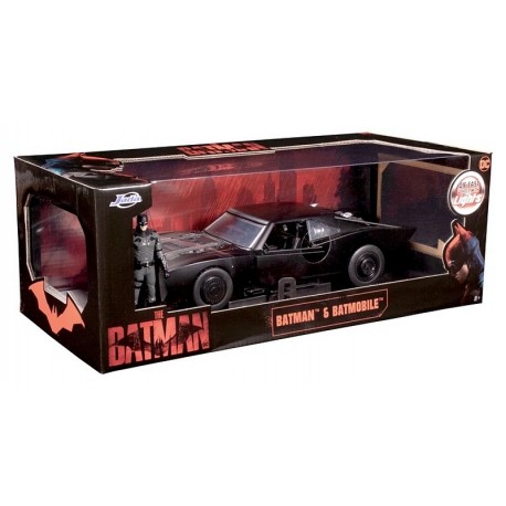 VOITURE DC-BATMOBILE NOIRE 1.18E METAL LUMINEUSE AVEC FIGURINE BATMAN-LiloJouets-Questembert-Muzillac-Morbihan