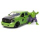 Voiture dodge ram 1500 vert 1.24e metal avec figurine hulk-lilojouets-questembert-muzillac-morbihan