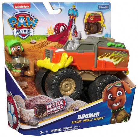 VEHICULE MONSTER TRUCK PAT PATROUILLE AVEC FIGURINE BOOMER - RESCUE WHEELS-LiloJouets-Questembert-Muzillac-Morbihan