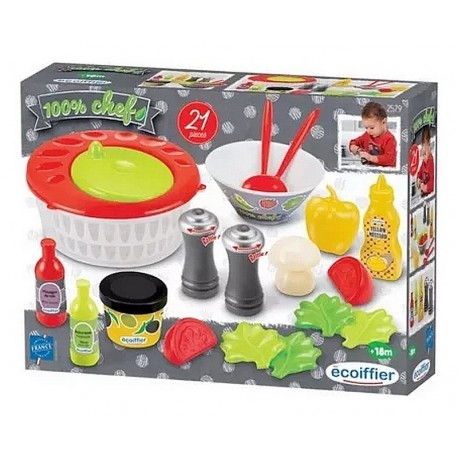 COFFRET SALADE COMPOSEE DINETTE PLASTIQUE 21 PIECES-LiloJouets-Questembert-Muzillac-Morbihan