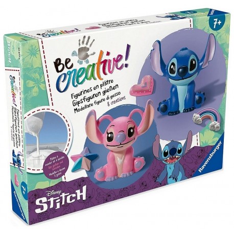 COFFRET MOULAGES STITCH ET ANGEL ET 3 DECOS PLATRE ET PEINTURE - BE CREATIVE-LiloJouets-Questembert-Muzillac-Morbihan