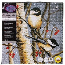 KIT TABLEAU OISEAUX 30X30CM BRODERIE DIAMANT SUR CHASSIS BOIS CRYSTAL-LiloJouets-Questembert-Muzillac-Morbihan