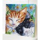 Kit tableau chats dormeurs 30x30cm broderie diamant sur chassis bois crystal-lilojouets-questembert-muzillac-morbihan