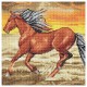 Tableau cheval au galop 30x30cm a diamanter - broderie diamant sur chassis bois-lilojouets-questembert-muzillac-morbihan