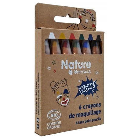 PACK 6 CRAYONS DE MAQUILLAGE A L'EAU - COSMETIQUE BIO-LiloJouets-Questembert-Muzillac-Morbihan