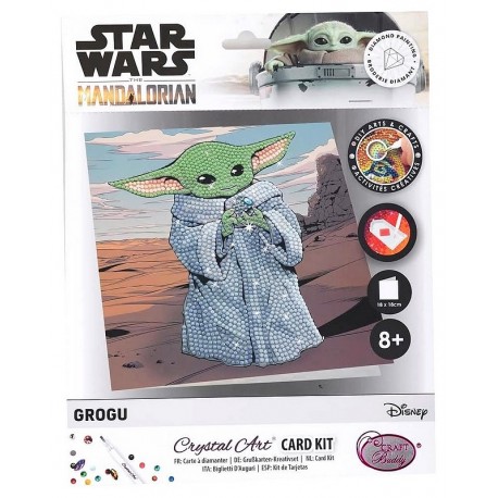 CARTE A DIAMANTER GROGU STAR WARS MANDALORIEN 18X18CM - BRODERIE DIAMANT CRYSTAL-LiloJouets-Questembert-Muzillac-Morbihan