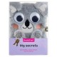 Carnet secret fourrure chien gris - journal intime avec cadenas-lilojouets-questembert-muzillac-morbihan