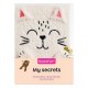 Carnet secret fourrure chat blanc - journal intime avec cadenas-lilojouets-questembert-muzillac-morbihan