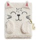 Carnet secret fourrure chat blanc - journal intime avec cadenas-lilojouets-questembert-muzillac-morbihan