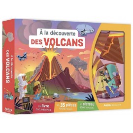 COFFRET A LA DECOUVERTE VOLCANS 35 MAGNETS LIVRE PLATEAU AIMANTE-LiloJouets-Questembert-Muzillac-Morbihan